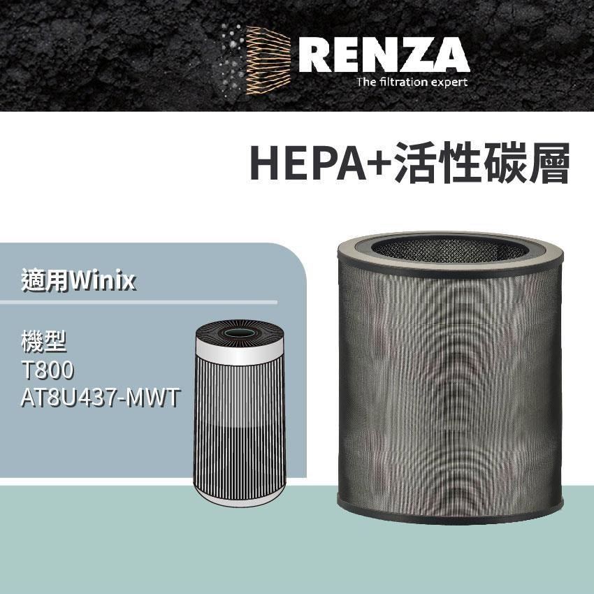 RENZA AT8U437-MWT 一級能效21坪 空氣清淨機 HEPA+活性碳 濾網 濾芯 濾心