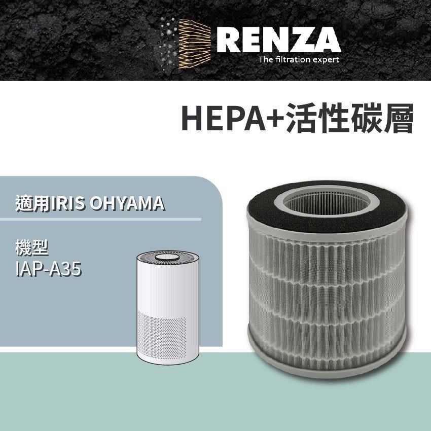 RENZA 適用 IRIS OHYAMA 愛麗思歐雅瑪 IAP-A35 情境式空氣清淨機 HEPA活性碳濾網