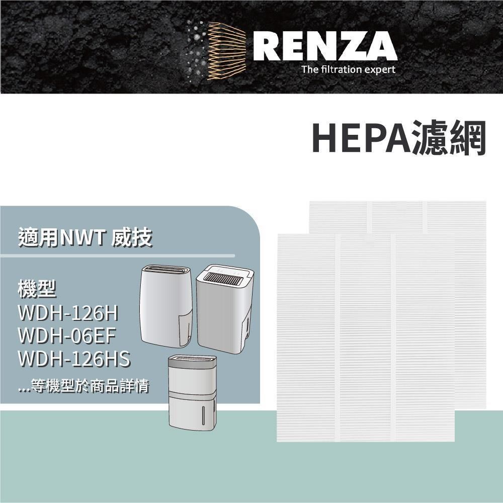 RENZA 適用 NWT 威技 WDH-126H 06EF 126HS 189W 1920EAS 1025A 除濕機 HEPA 濾網