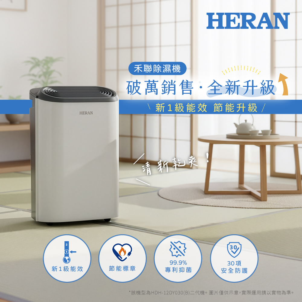 HERAN 禾聯 新一級能效 6公升抑菌除濕機 HDH-12DY030(N)