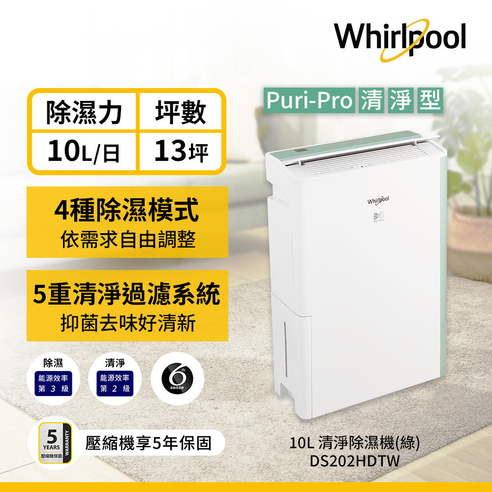 10L節能清淨除濕機(DS202HDTW)