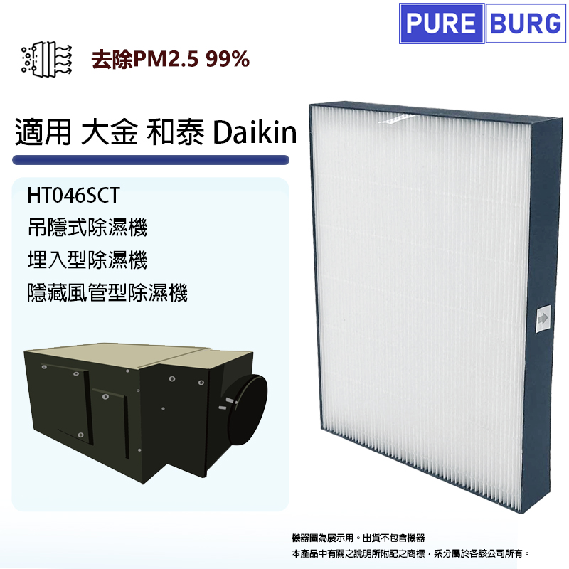 適用 大金 和泰Daikin HT046SCT吊隱式除濕機 埋入型 隱藏風管型除濕機替換用PM2.5高級濾網濾芯