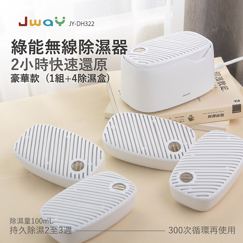 JWAY 綠能無線除濕器2小時極速還原JY-DH322(小型迷你除濕機除濕袋除濕