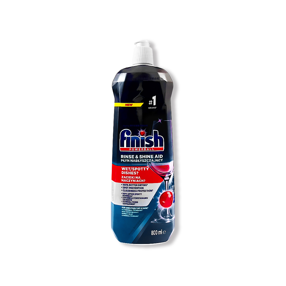 英國FINISH-洗碗機專用碗盤玻璃器皿亮潔輔助洗劑800ml/瓶(保持玻璃器皿透亮有光澤)