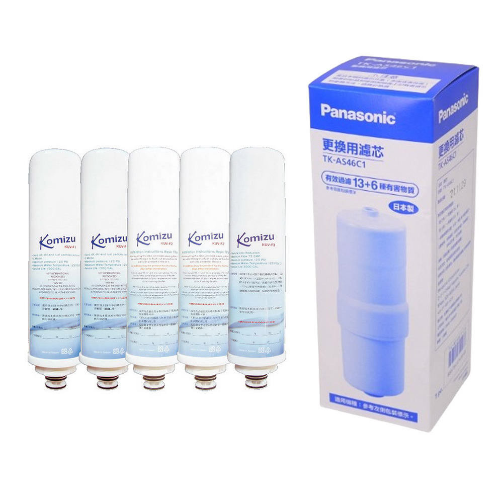 Panasonic 國際牌 主濾芯TK-AS46C1+前置濾芯組《一年份組》