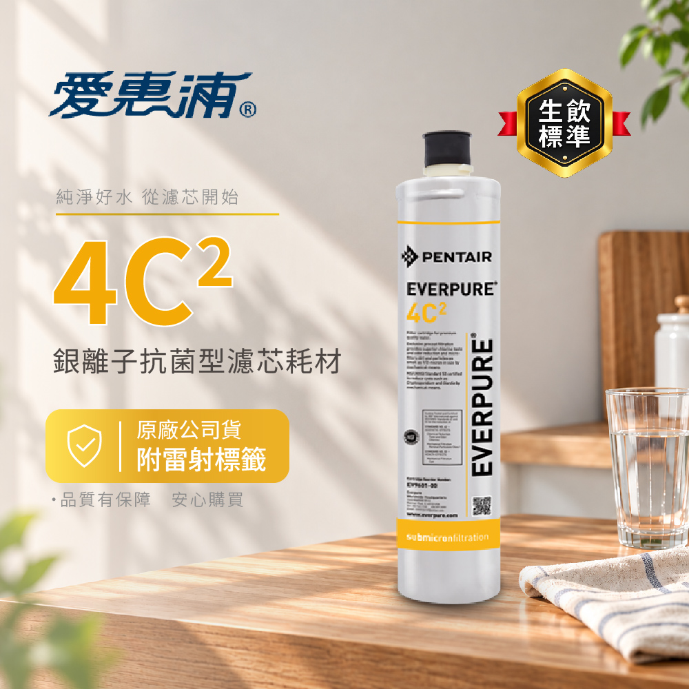 EVERPURE 愛惠浦 美國原廠 PURVIVE 4C2銀離子抗菌濾芯 替代 4DC 4C