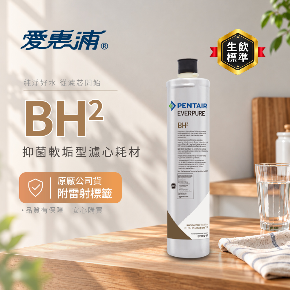 EVERPURE 愛惠浦 美國原廠 PURVIVE- BH2 抑菌軟垢濾芯 附雷射標籤