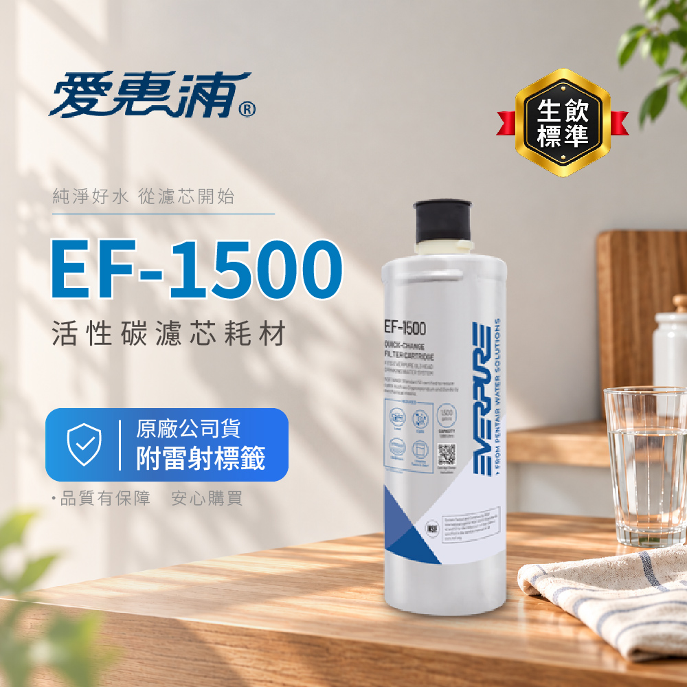 EVERPURE 愛惠浦 美國原廠 PURVIVE EF-1500活性碳濾芯 附雷標 原廠貨