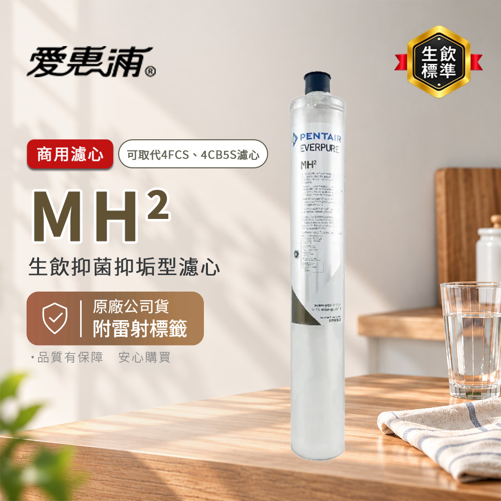EVERPURE 愛惠浦 美國原廠 MH2 生飲抑菌抑垢濾心 保固黑水公司貨