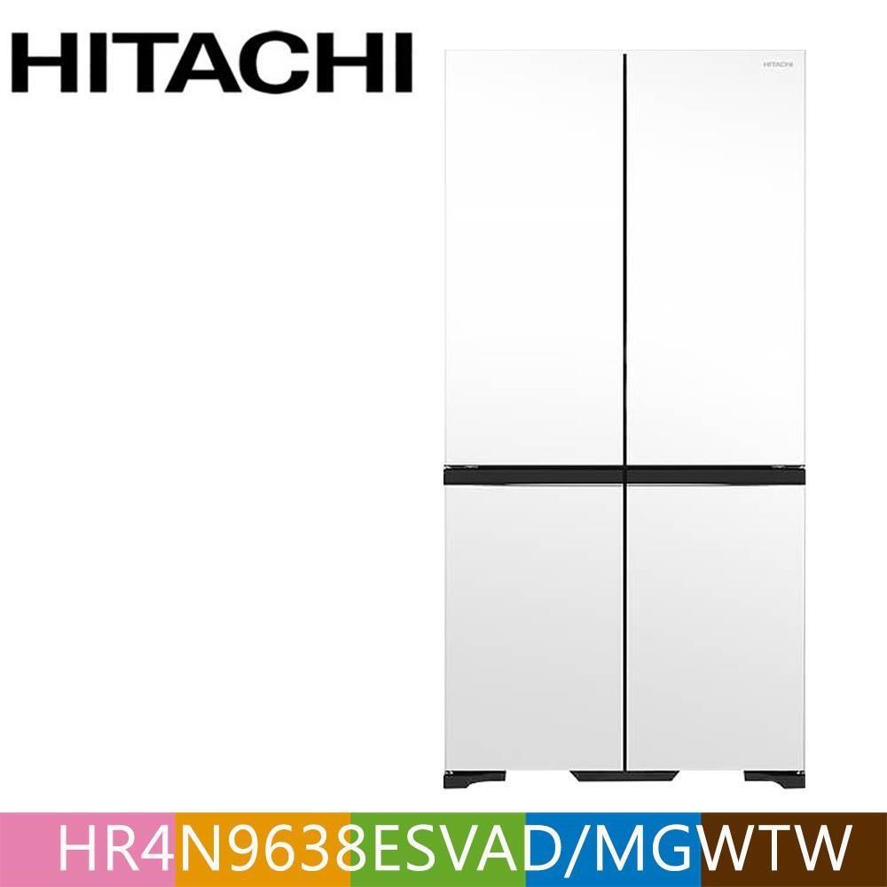 HITACHI HI-D8PS ４台　美品 HITACHI 日立6569公升變頻四門十字對開冰箱HR4N9638ESVAD霧砂琉璃白