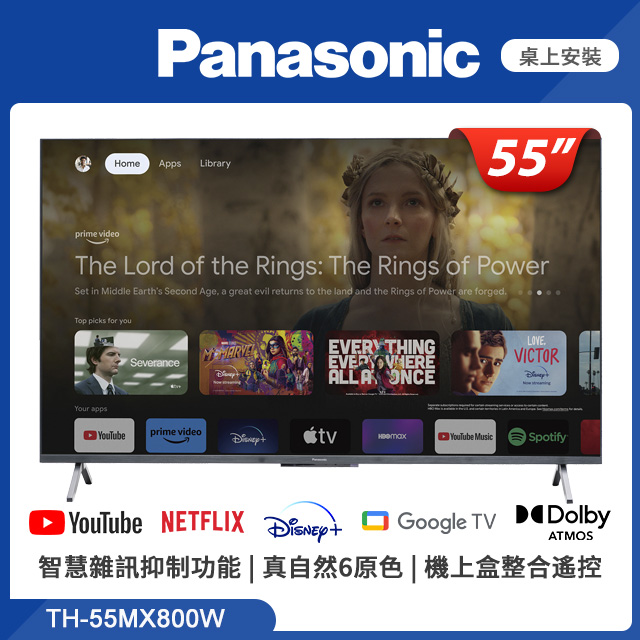 Panasonic國際牌 55吋 4K HDR Google TV智慧顯示器 TH-55MX800W