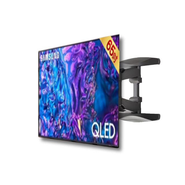 Samsung 三星 65型4K QLED APPLE認證 AI量子點智慧顯示器 含手臂式可移動伸縮電視壁掛架 65Q70D (QA65Q70DAXXZW)