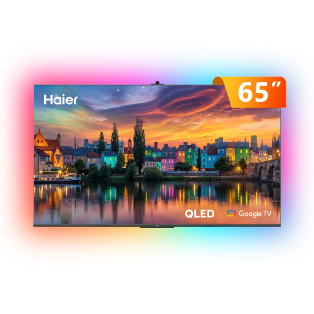Haier 海爾 65型4K 120Hz DLG QLED Google TV 德國護眼認證 AI杜比電競顯示器 含超薄壁掛架+電視情境燈 H65S80GUX