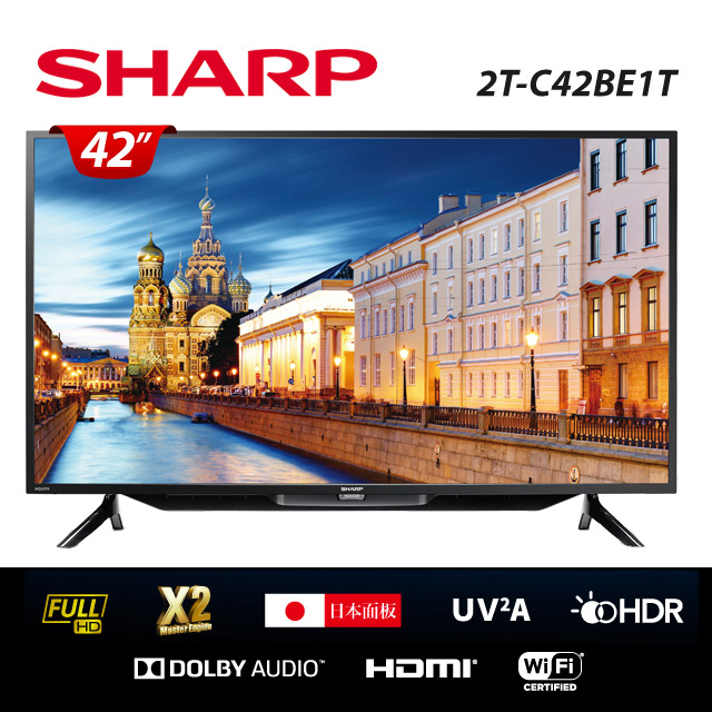 【SHARP 夏普】42吋 FHD 智慧連網液晶顯示器+視訊盒 2T-C42BE1T