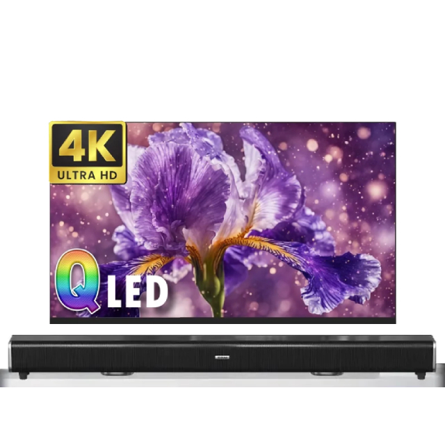 OMO 50型4K QLED Google認證 智慧語音遙控聯網液晶螢幕顯示器 (MO-50QA50)+2.2聲道環繞聲霸