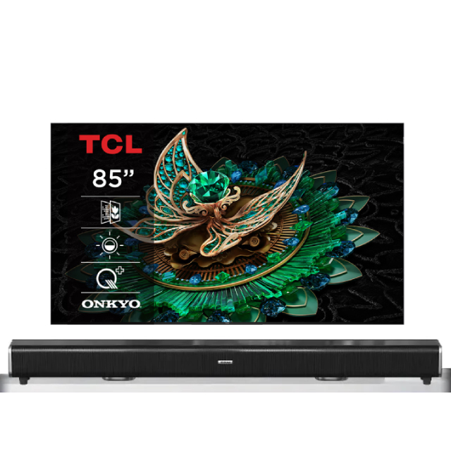 TCL 85型4K 頂級QD-Mini LED 240Hz DLG Google TV monitor 量子智能螢幕顯示器 (85C765)+2.2聲道環繞聲霸