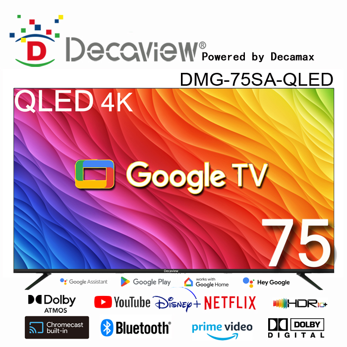 DECAVIEW 75吋 高階 4K 量子點QLED Google TV 智慧AI聲控聯網液晶顯示器 ( DMG-75SA-QLED)