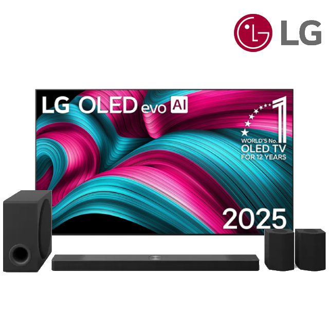 LG 樂金 55型 4K OLED 120Hz C5極緻系列智慧顯示器+LG S95TR 9.1.5 AI超維度6D立體環繞聲霸(OLED55C5PTA+S95TR)