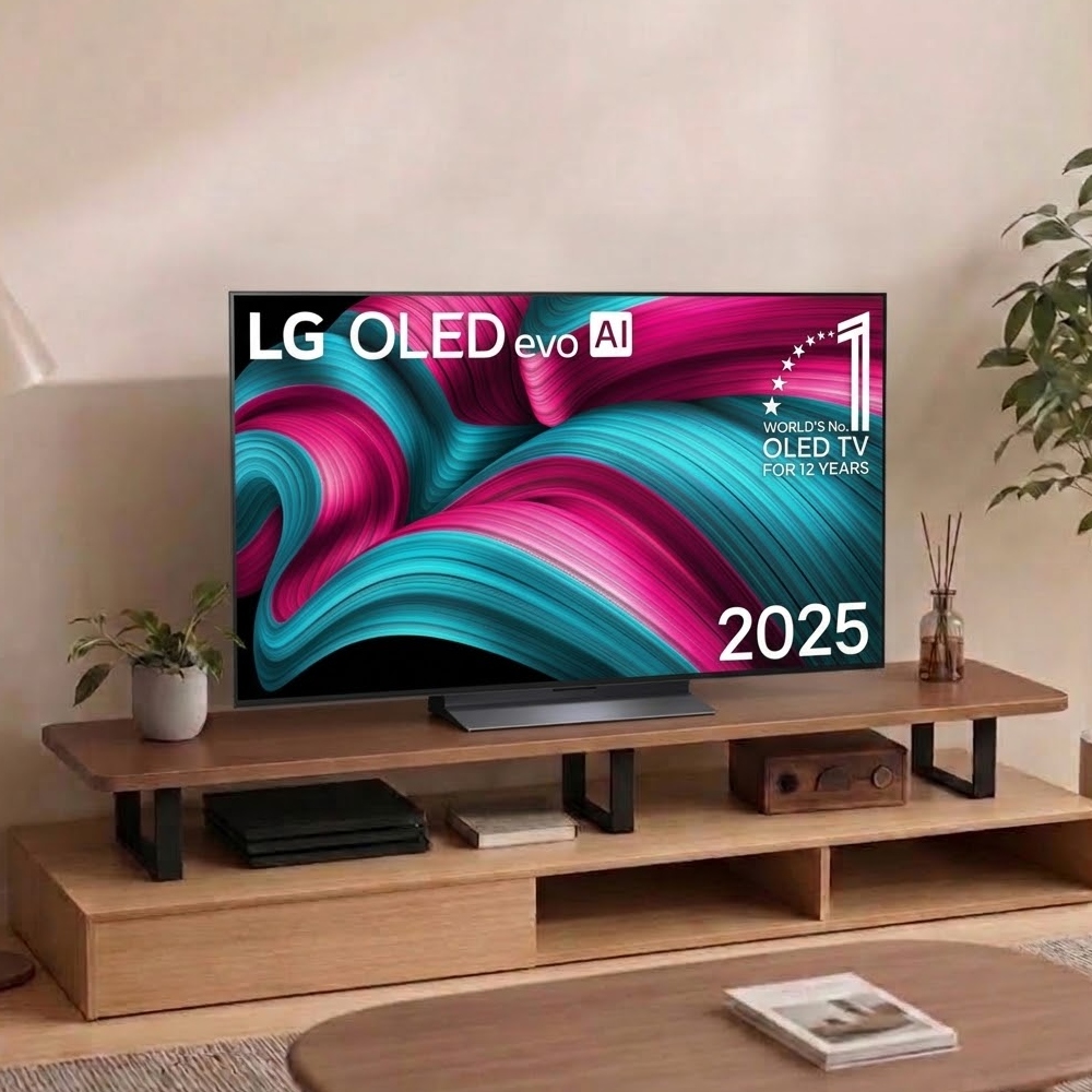 LG 樂金 55型 4K OLED 120Hz C5極緻系列 智慧聯網顯示器 含工業風電視螢幕增高架 (OLED55C5PTA)