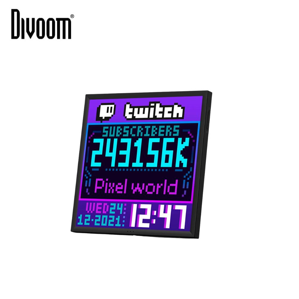 DIVOOM 【Divoom】Pixoo-64Ⅱ 像素藝術 LED 顯示器|64x64 高解析度|無線WiFi|社群創意|授權代理