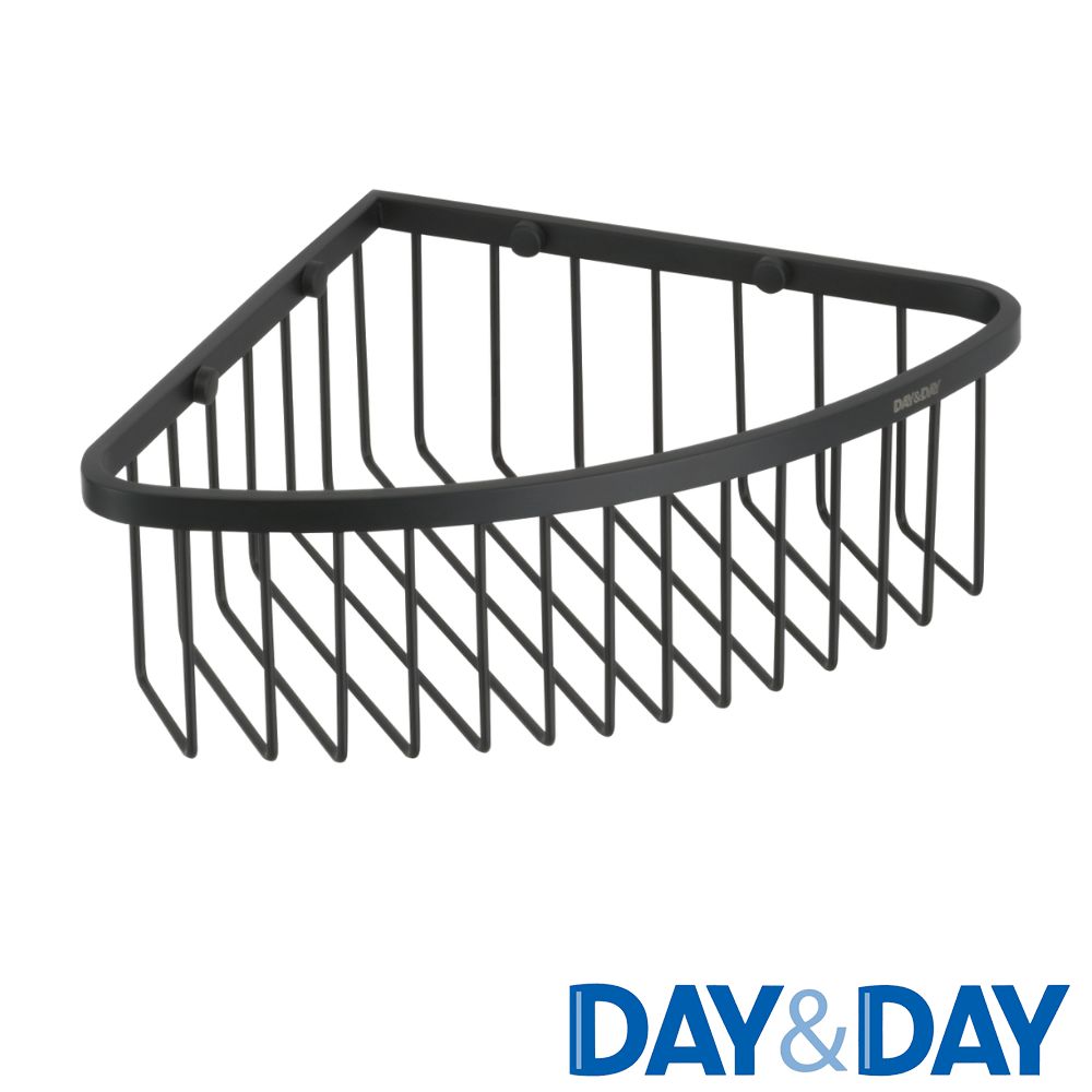 DAY&DAY 日日 侘寂極簡 啞黑 扇形轉角置物籃《不含安裝》