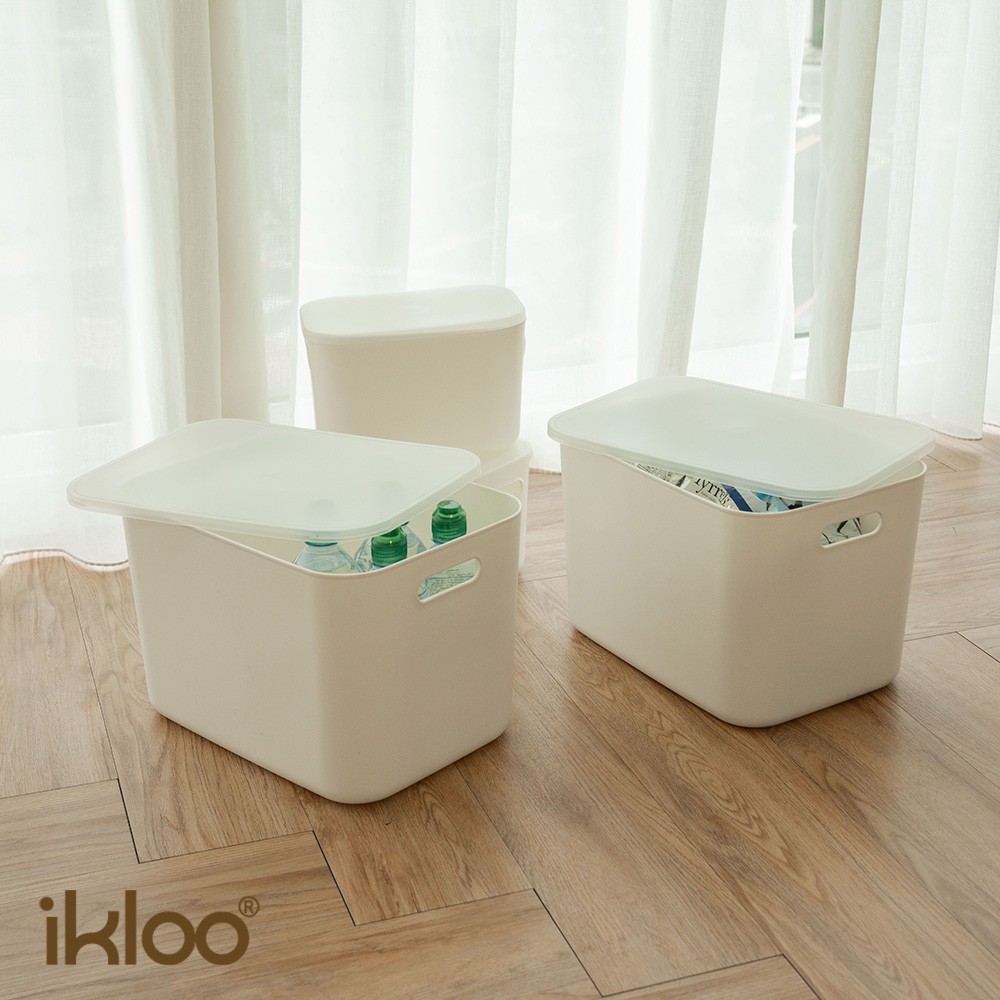 ikloo 宜酷屋 簡單收納盒附蓋-4入組