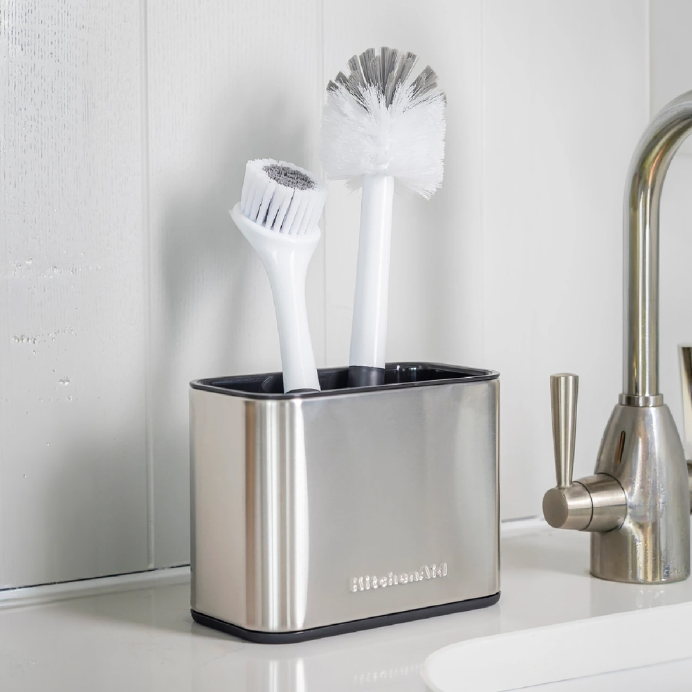 KitchenAid 美國 可拆式不鏽鋼海綿刷具收納筒 / 瀝水架 廚房瀝水架 海綿菜瓜布架