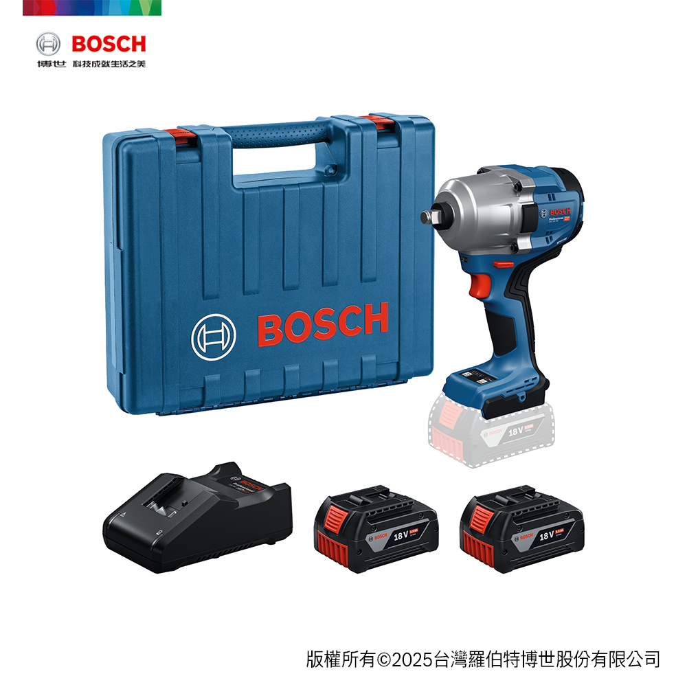 BOSCH 博世 18V 免碳刷鋰電衝擊板手機 GDS 18V-780 (5.0Ahx2)