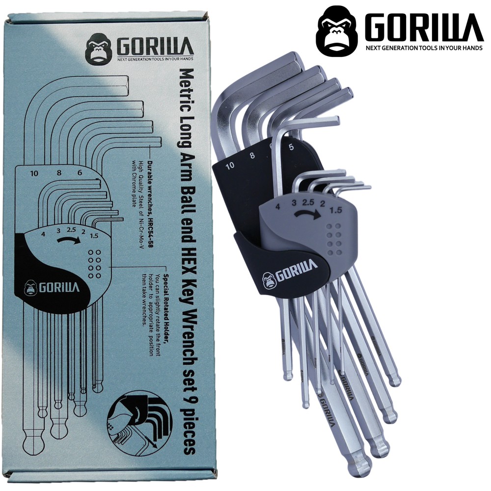 GORILLA 紳士質人手工具 9in1內六角球頭扳手組