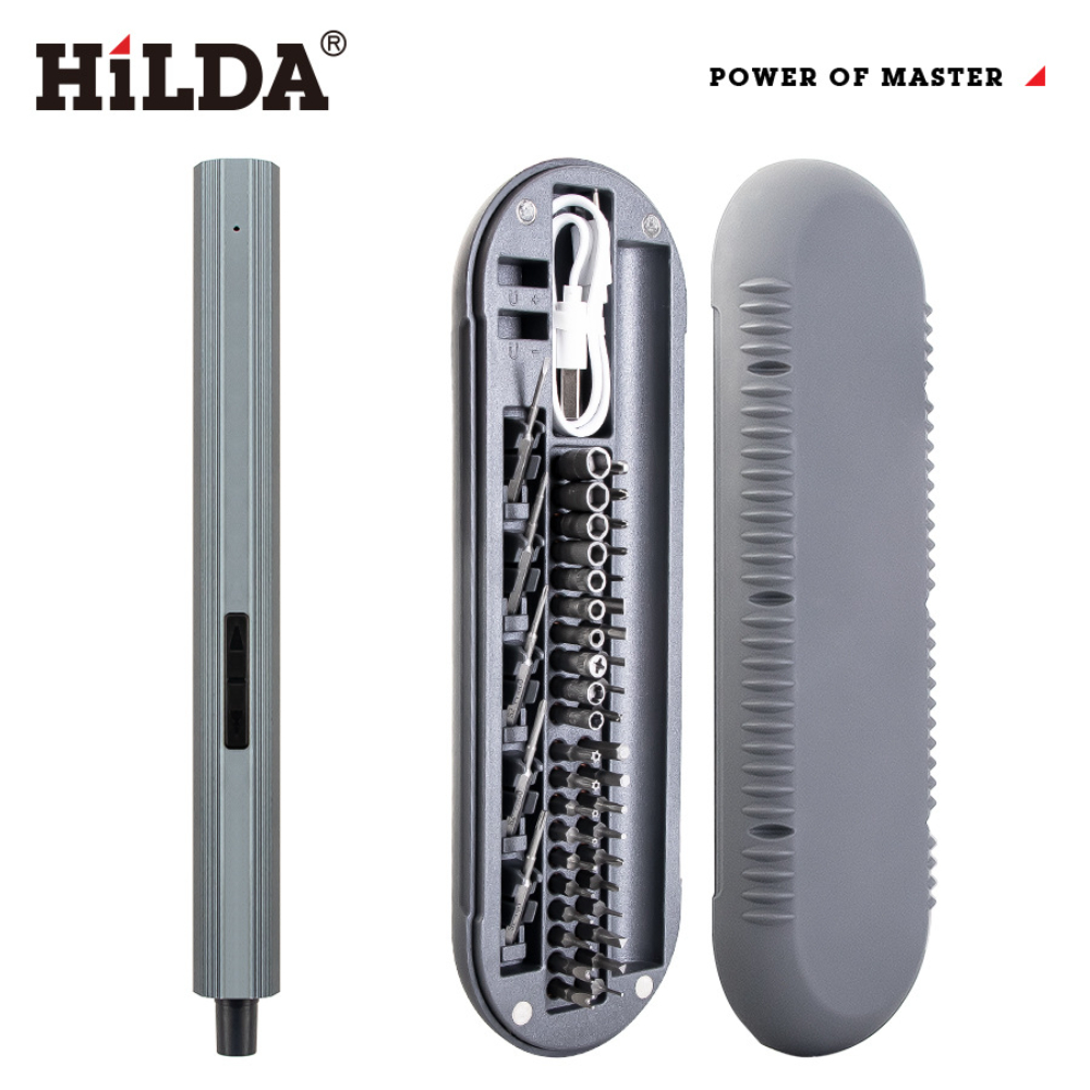 HILDA 希爾達 3.6V電動螺絲刀充電式家用小型電起子機多功能螺絲批套裝48合一