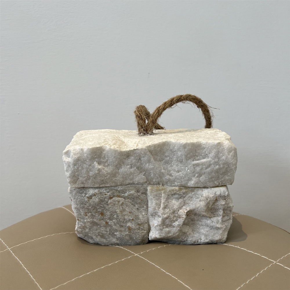 手提天然大理石門擋門阻工藝品擺飾-白色長方- PChome 24h購物