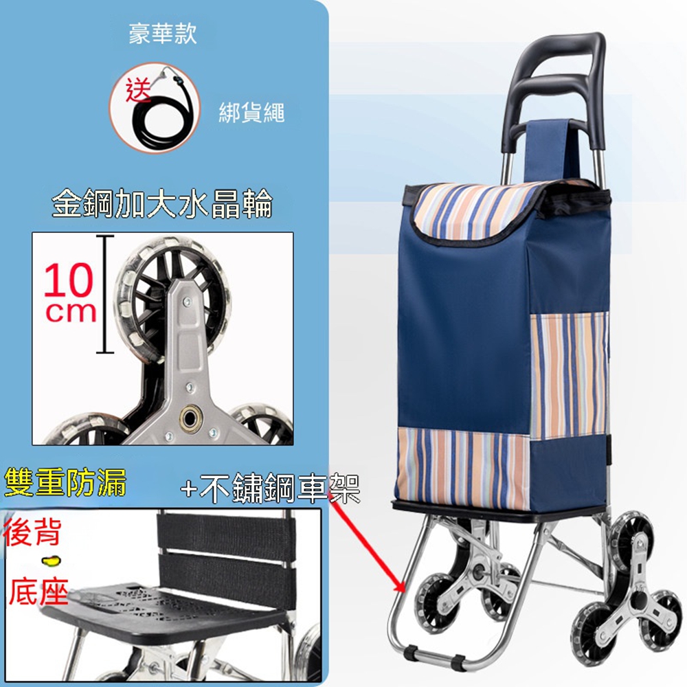 【厝景之隅】折疊購物車 輕便購物車 爬樓買菜小拉車 買菜車 收納車 手拉車 掛鉤不銹鋼車架