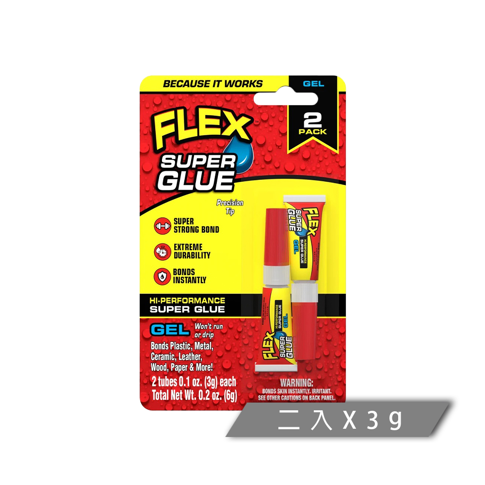 FLEX SEAL FLEX SUPER GLUE 飛速強力瞬間膠 (精準膠頭/3g 二入)