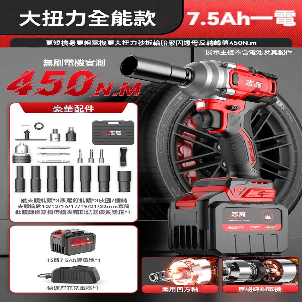 FANGGE 方格 無刷電動扳手 電動沖擊風炮 大扭力扳手 沖擊電扳手 小型充電扳手 锂電扳手
