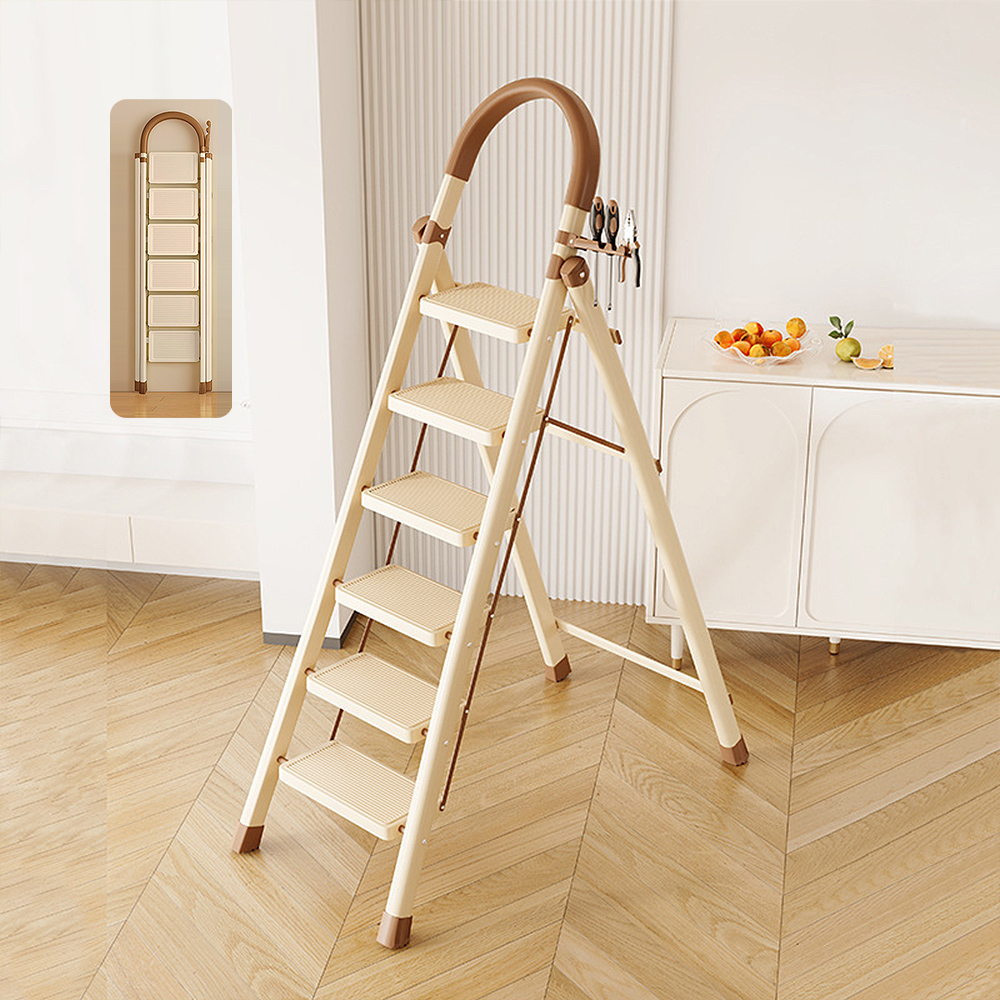 Mr.Box 六步梯-多功能安全扶手加寬加厚室内折疊伸縮防滑人字梯