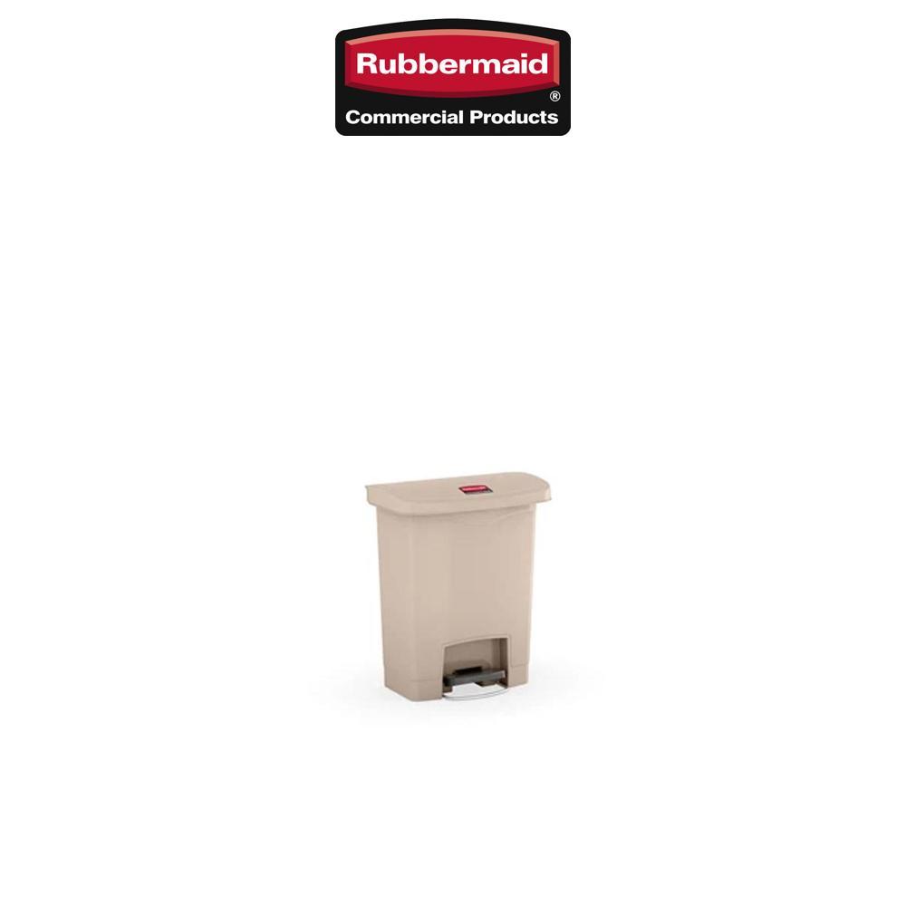 Rubbermaid 樂柏美 前踏式垃圾桶 30L 米色 1883456