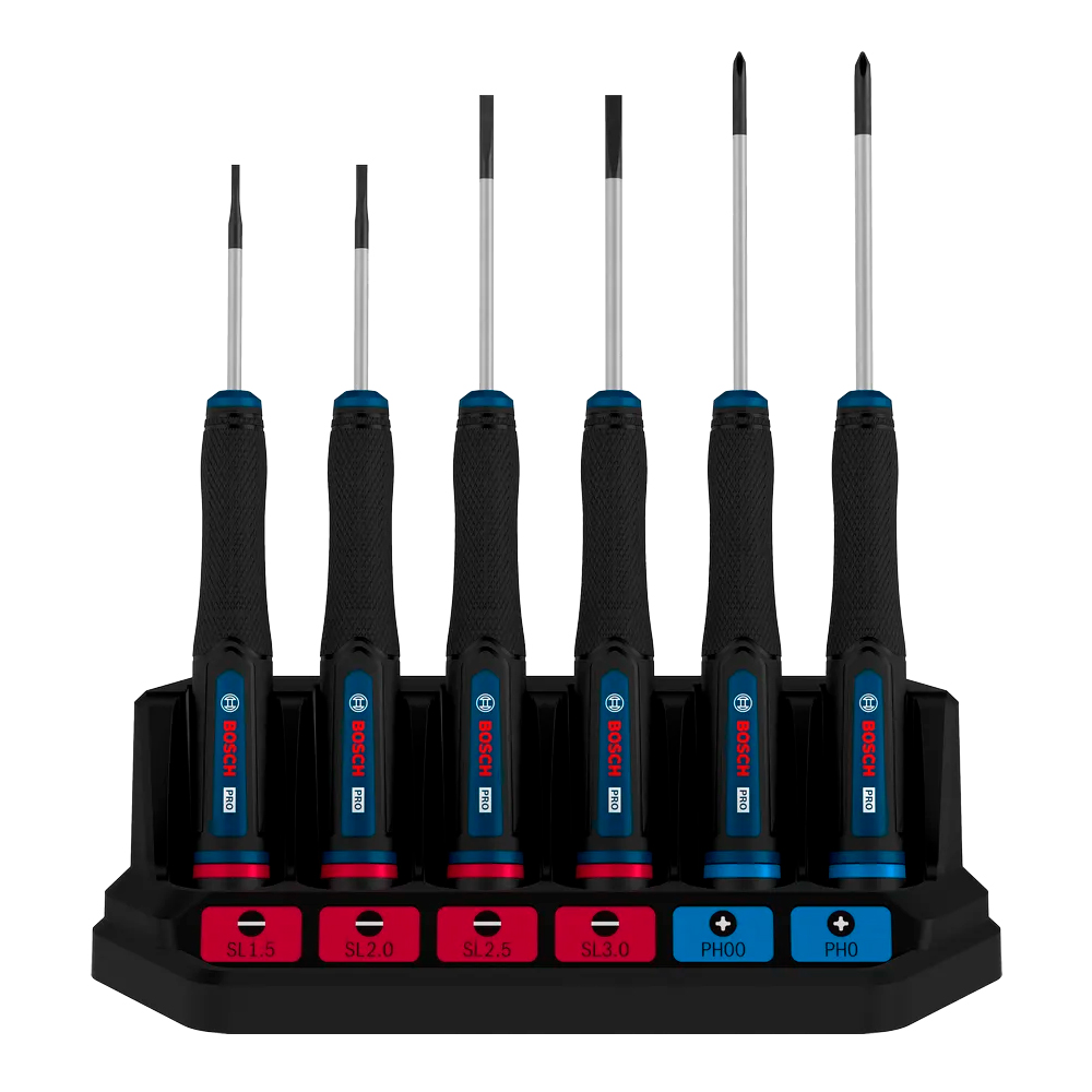 BOSCH 博世 PRO專業手動精密十字/一字螺絲起子6件組 (PH0/PH00/SL1.5/SL2.0/SL2.5/SL3.0)
