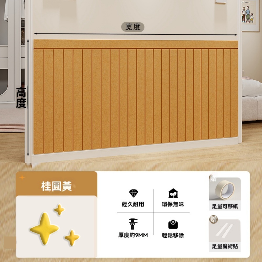 【匠心】毛氈牆貼遮醜墻裙 背景牆裝飾 兒童房臥室遮醜裝飾 免打孔牆貼 高120cm*200cm寬