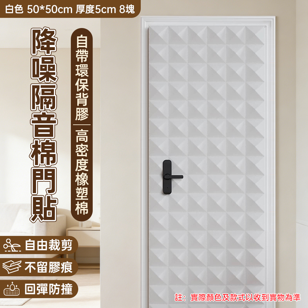 超強隔音門貼 降噪隔音棉 臥室房隔音 房門隔音板 靜音專用 吸音棉 50mm厚 50*50*cm 8片