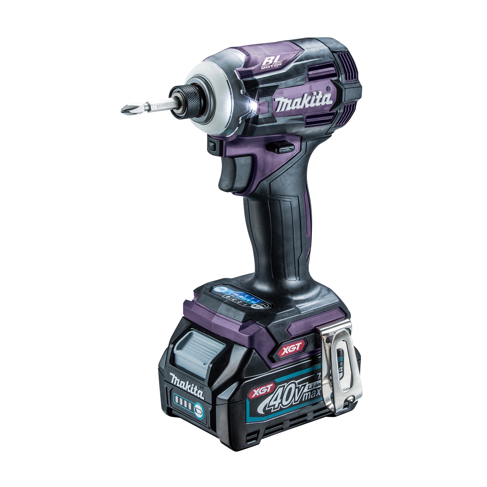 Makita 牧田 40V充電式無刷衝擊起子機(紫色) 2.5Ah雙電組 TD001GD206