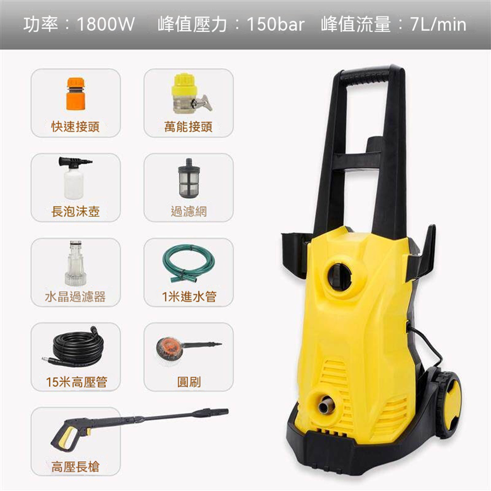 清潔機 清洗機 高壓清洗機 便攜式洗車機 110V 1500W大功率 洗車沖地澆花多功能