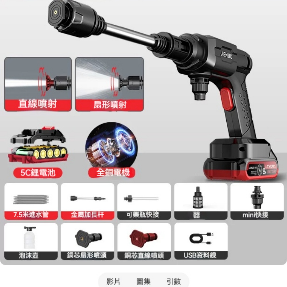 意馳 YICHI 無線洗車機 雙核增壓 標準款 89998倍增壓 高壓水槍 增壓充電式清洗機