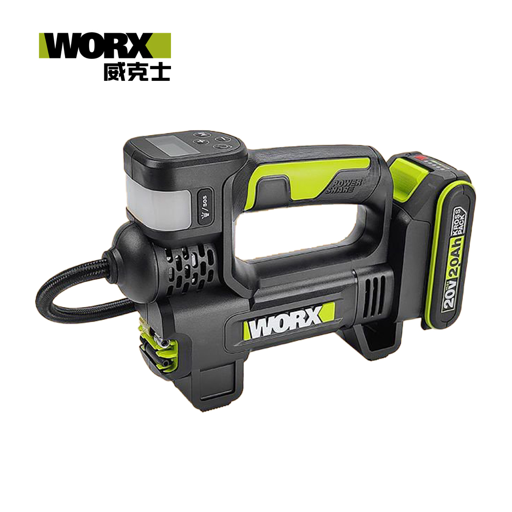 WORX 威克士 20V 雙缸高壓打氣機/高壓打氣泵 2.0Ah 單電池套裝 WU092