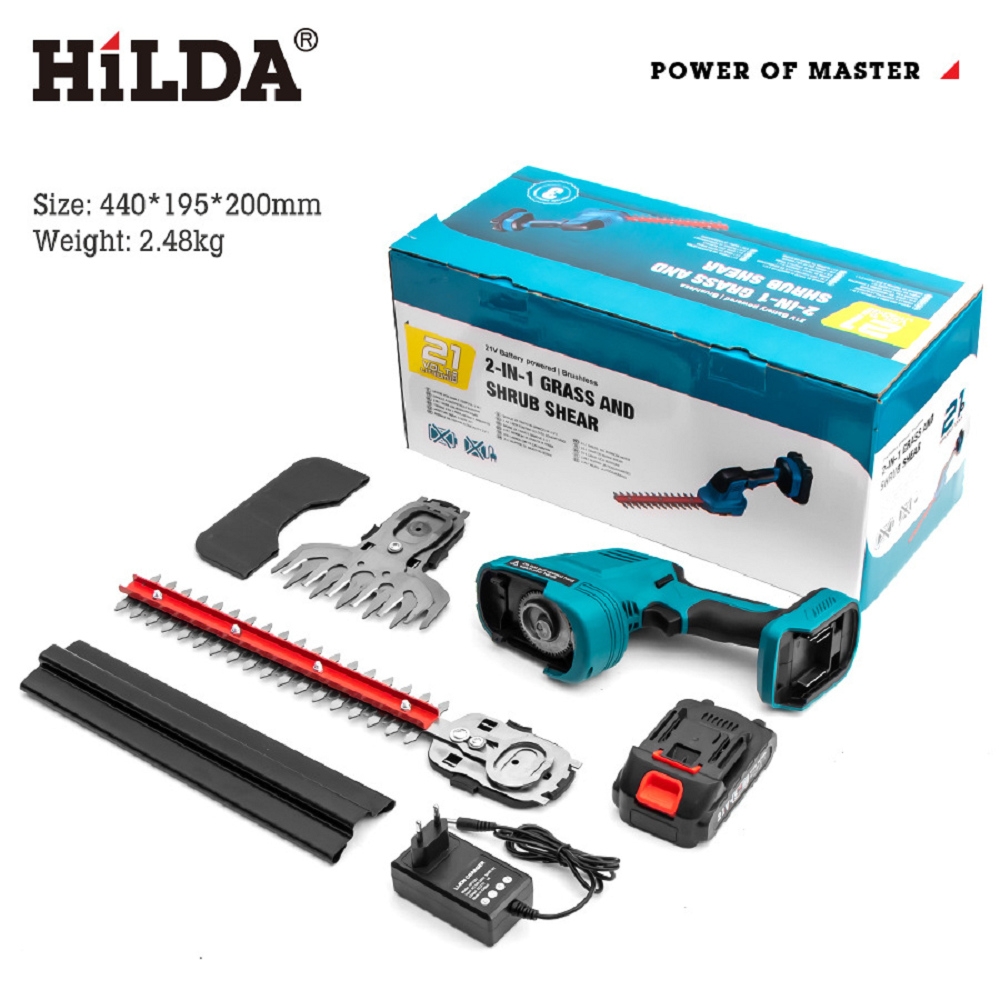 HILDA 希爾達 21V 雙電 充電式 鋰電籬笆剪