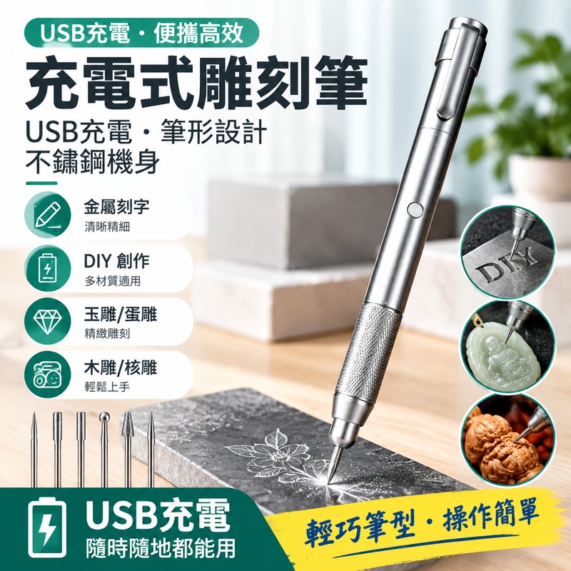 實悅 充電式電動刻字筆 小型金屬打標雕刻機 玉石微雕工具 核雕篆刻筆 木工雕刻筆 DIY手持電磨工具