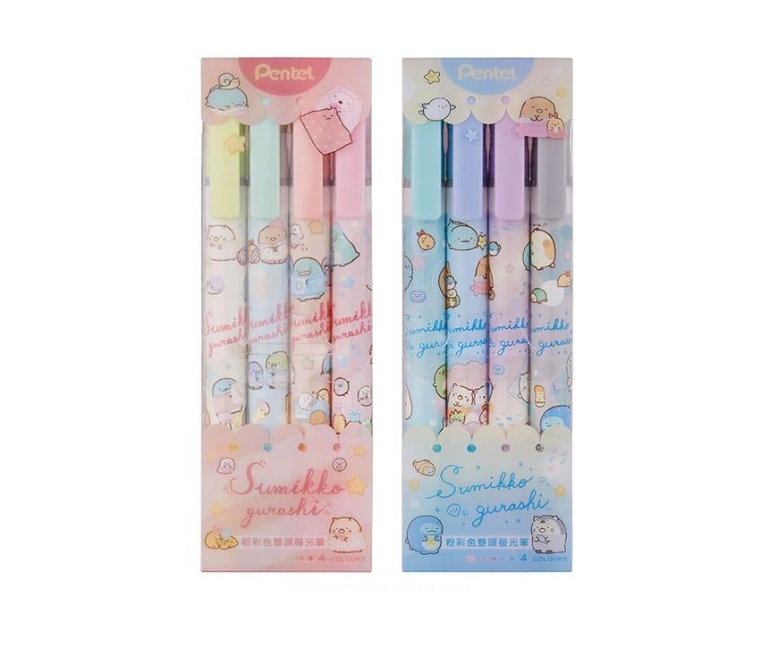 FITLINE SUMIKKO 角落生物 限定聯名 粉彩色雙頭螢光筆(4色組 )角落小夥伴