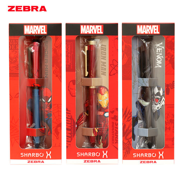 日本 斑馬 Sharbo X Marvel 聯名款多功能筆 /組 (SB14)三合一多變組合筆 內含筆芯