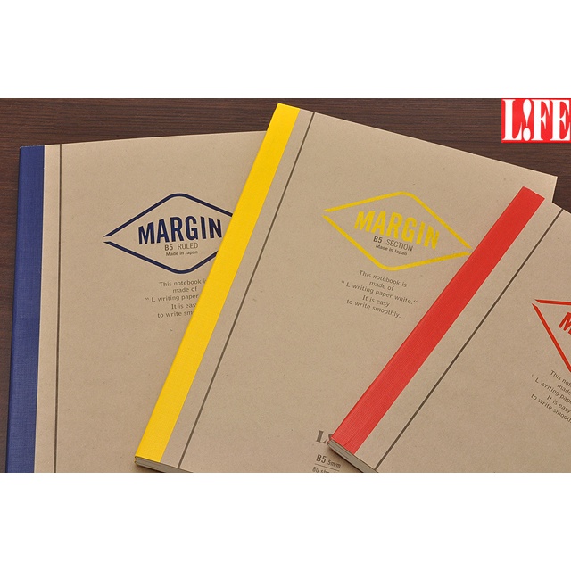 LIFE MARGIN A5 筆記本(橫線N712 空白N711 方格N710 )80頁筆記簿
