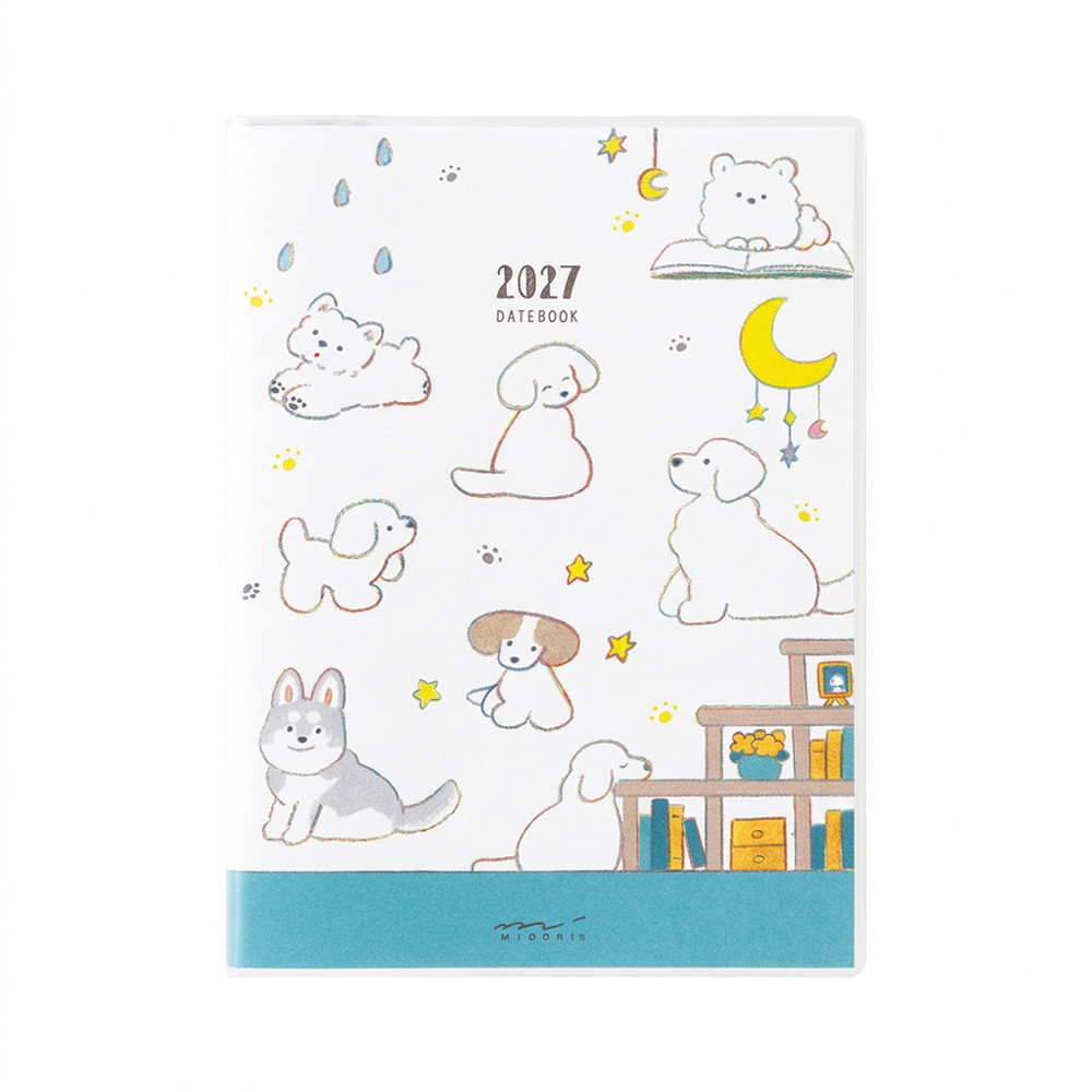 MIDORI POCKET DIARY 2027手帳(月雙週)A6 - 小狗