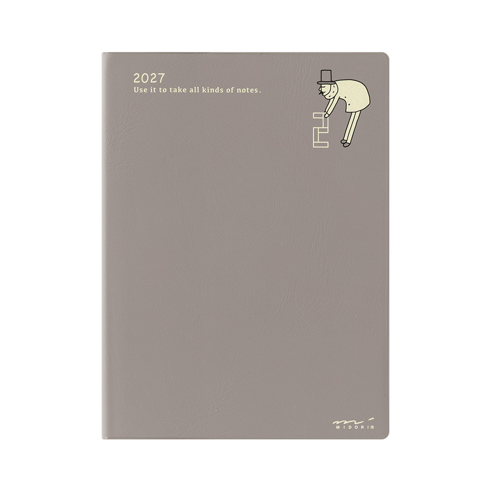 MIDORI POCKET DIARY 2027手帳 (月單週方格)A6-歐吉桑